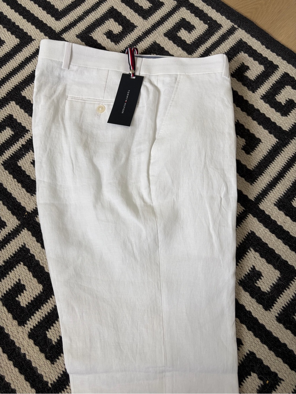 Tommy Hilfiger beautiful White 100% Linen Men's Trousers 34x32 NWT